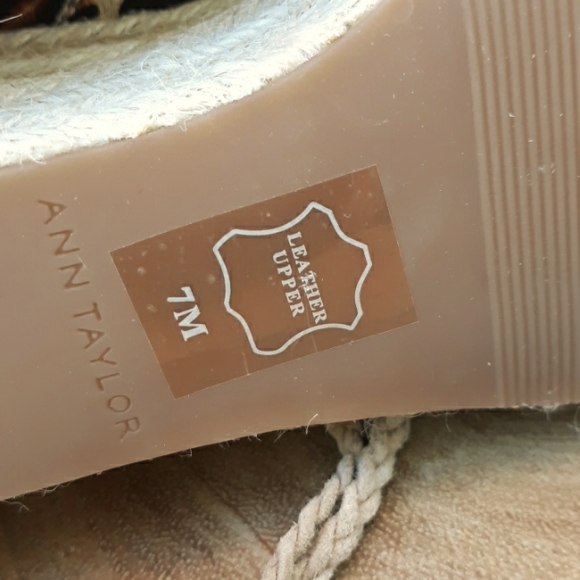 NWOT ANN TAYLOR LEATHER LEOPARD PRINT ESPADRILLE WEDGE SHOES - Picture 7 of 10